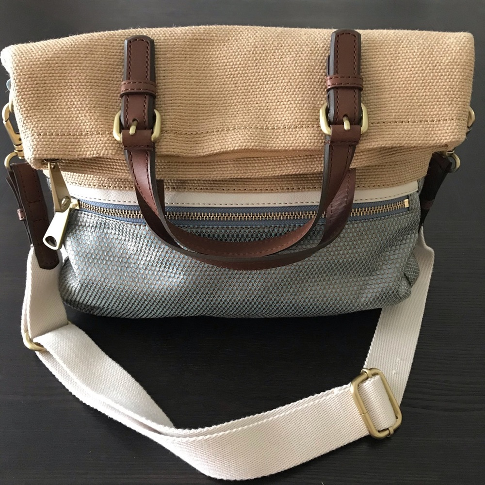 NWOT FOSSIL WOVEN CROSSBODY/HAND BAG